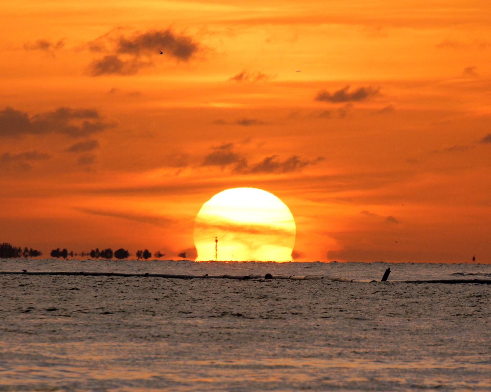 Inferior mirage sunset